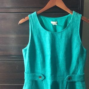 J Crew, green linen dress, size 4